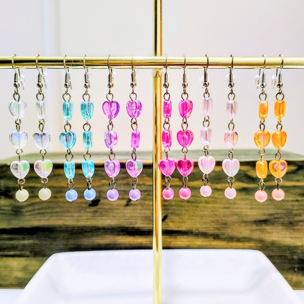 🍀 Cascading Heart Earrings Set 6 Pairs Great Gift(s)! ☘️